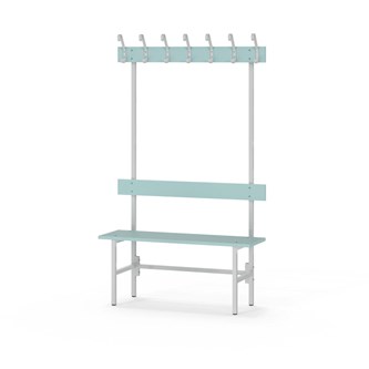 Novis Elite enkel omklädningsbänk 100 cm ljusgrå stativ