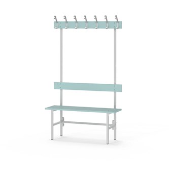Novis Elite enkel omklädningsbänk 100 cm ljusgrå stativ