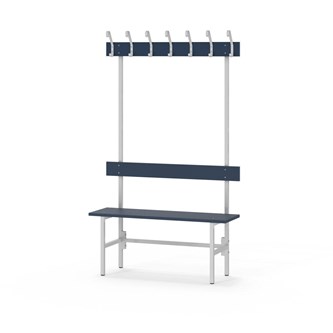 Novis Elite enkel omklädningsbänk 100 cm ljusgrå stativ