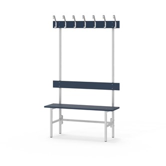 Novis Elite enkel omklädningsbänk 100 cm ljusgrå stativ