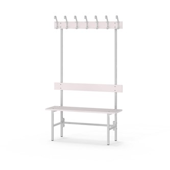 Novis Elite enkel omklädningsbänk 100 cm ljusgrå stativ