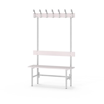 Novis Elite enkel omklädningsbänk 100 cm ljusgrå stativ