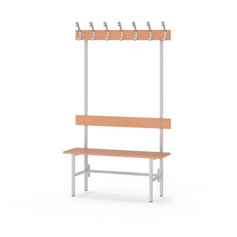 Novis Elite enkel omklädningsbänk 100 cm ljusgrå stativ