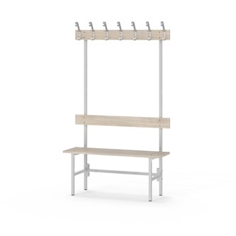 Novis Elite enkel omklädningsbänk 100 cm ljusgrå stativ