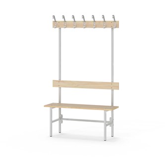 Novis Elite enkel omklädningsbänk 100 cm ljusgrå stativ