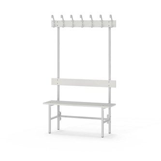 Novis Elite enkel omklädningsbänk 100 cm ljusgrå stativ