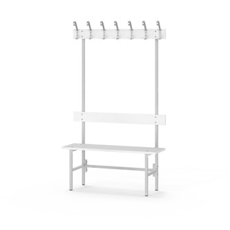 Novis Elite enkel omklädningsbänk 100 cm ljusgrå stativ