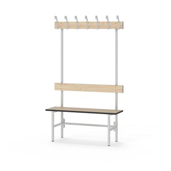 Novis Compact enkel omklädningsbänk 100 cm ljusgrå stativ