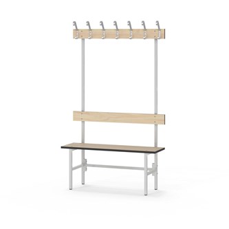 Novis Compact enkel omklädningsbänk 100 cm ljusgrå stativ