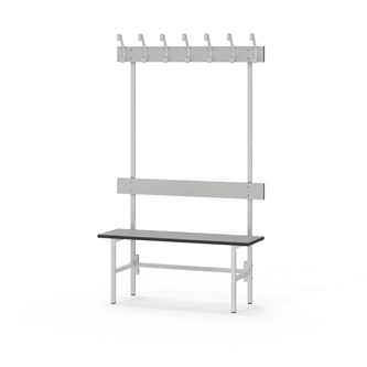 Novis Compact enkel omklädningsbänk 100 cm ljusgrå stativ