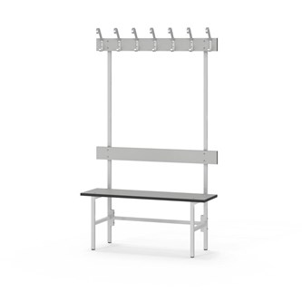 Novis Compact enkel omklädningsbänk 100 cm ljusgrå stativ