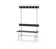 Novis Compact enkel omklädningsbänk 100 cm ljusgrå stativ