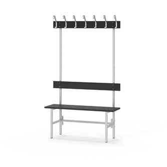 Novis Compact enkel omklädningsbänk 100 cm ljusgrå stativ