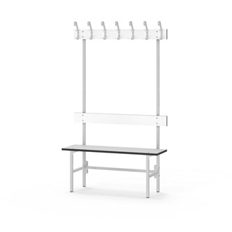Novis Compact enkel omklädningsbänk 100 cm ljusgrå stativ