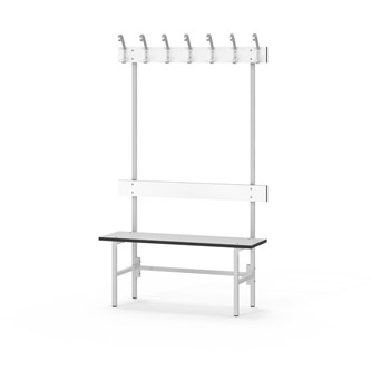 Novis Compact enkel omklädningsbänk 100 cm ljusgrå stativ