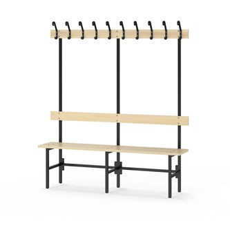 Novis Basic enkel omklädningsbänk 150 cm svart stativ