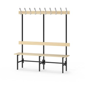 Novis Basic enkel omklädningsbänk 150 cm svart stativ