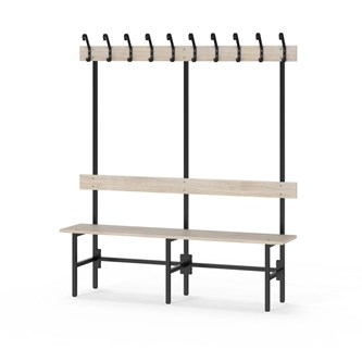 Novis Elite enkel omklädningsbänk 150 cm svart stativ