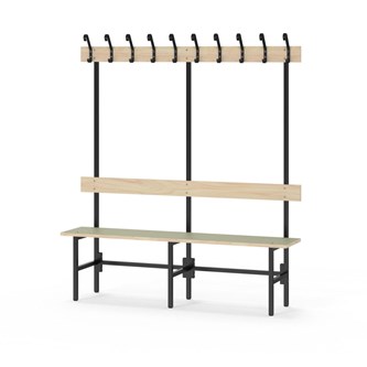 Novis Elite enkel omklädningsbänk 150 cm svart stativ