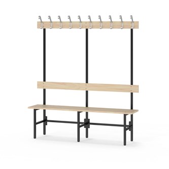 Novis Elite enkel omklädningsbänk 150 cm svart stativ