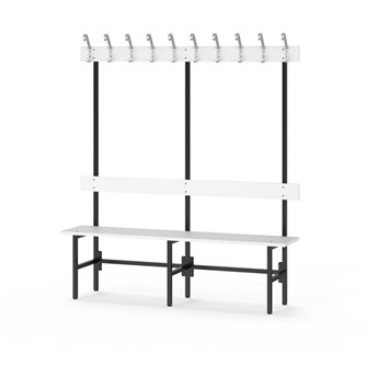 Novis Elite enkel omklädningsbänk 150 cm svart stativ