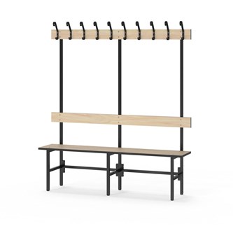 Novis Compact enkel omklädningsbänk 150 cm svart stativ