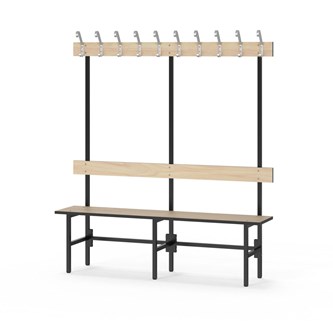 Novis Compact enkel omklädningsbänk 150 cm svart stativ