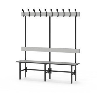 Novis Compact enkel omklädningsbänk 150 cm svart stativ