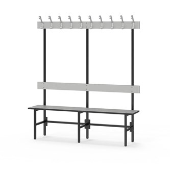 Novis Compact enkel omklädningsbänk 150 cm svart stativ