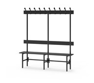 Novis Compact enkel omklädningsbänk 150 cm svart stativ