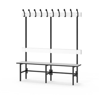 Novis Compact enkel omklädningsbänk 150 cm svart stativ