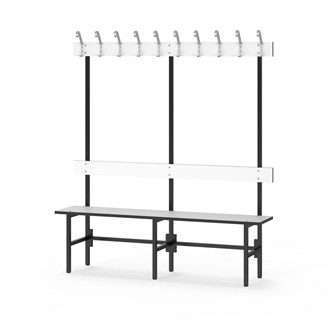 Novis Compact enkel omklädningsbänk 150 cm svart stativ
