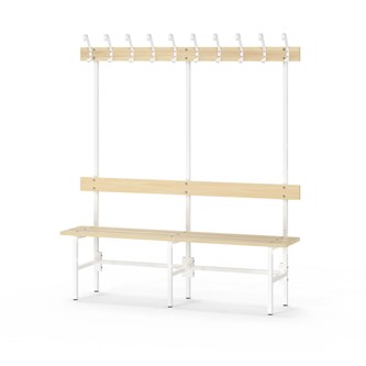 Novis Basic enkel omklädningsbänk 150 cm vitt stativ