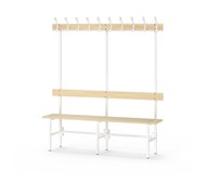 Novis Basic enkel omklädningsbänk 150 cm vitt stativ