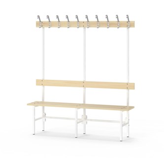 Novis Basic enkel omklädningsbänk 150 cm vitt stativ