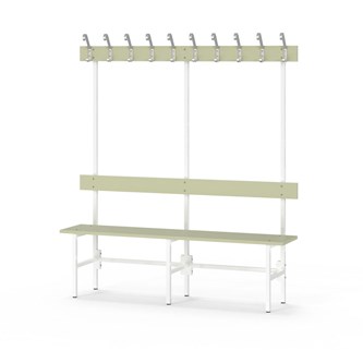 Novis Elite enkel omklädningsbänk 150 cm vitt stativ