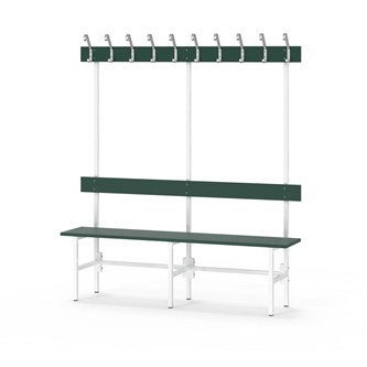 Novis Elite enkel omklädningsbänk 150 cm vitt stativ