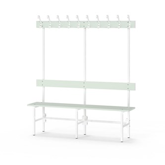 Novis Elite enkel omklädningsbänk 150 cm vitt stativ