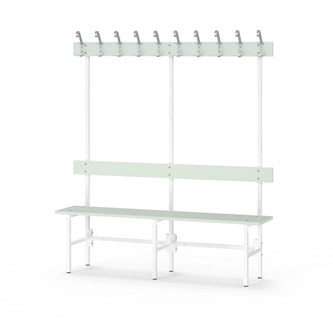 Novis Elite enkel omklädningsbänk 150 cm vitt stativ