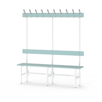 Novis Elite enkel omklädningsbänk 150 cm vitt stativ