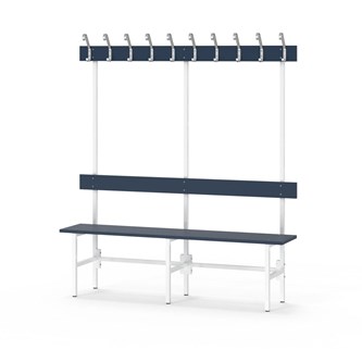 Novis Elite enkel omklädningsbänk 150 cm vitt stativ
