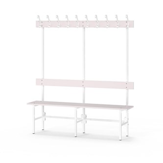Novis Elite enkel omklädningsbänk 150 cm vitt stativ