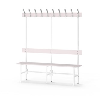 Novis Elite enkel omklädningsbänk 150 cm vitt stativ