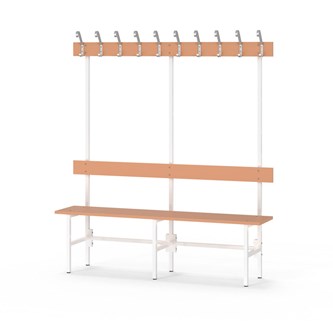 Novis Elite enkel omklädningsbänk 150 cm vitt stativ