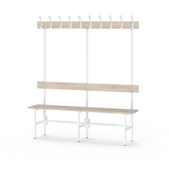 Novis Elite enkel omklädningsbänk 150 cm vitt stativ