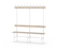 Novis Elite enkel omklädningsbänk 150 cm vitt stativ