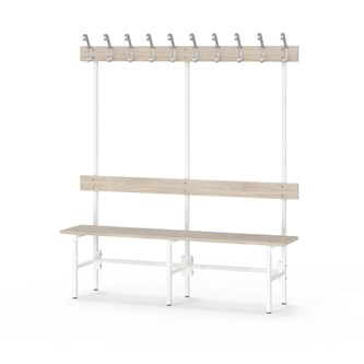 Novis Elite enkel omklädningsbänk 150 cm vitt stativ