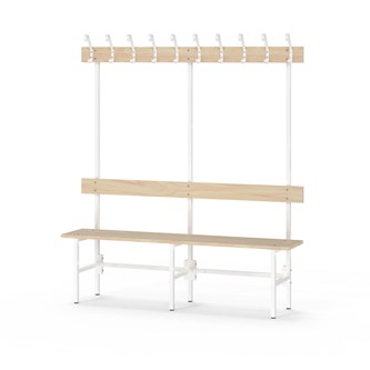 Novis Elite enkel omklädningsbänk 150 cm vitt stativ