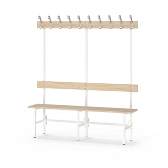Novis Elite enkel omklädningsbänk 150 cm vitt stativ