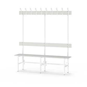 Novis Elite enkel omklädningsbänk 150 cm vitt stativ